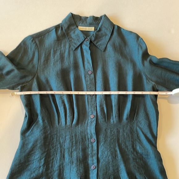 Coldwater Creek Button Down Blouse in Dark Teal - Picture 7 of 10